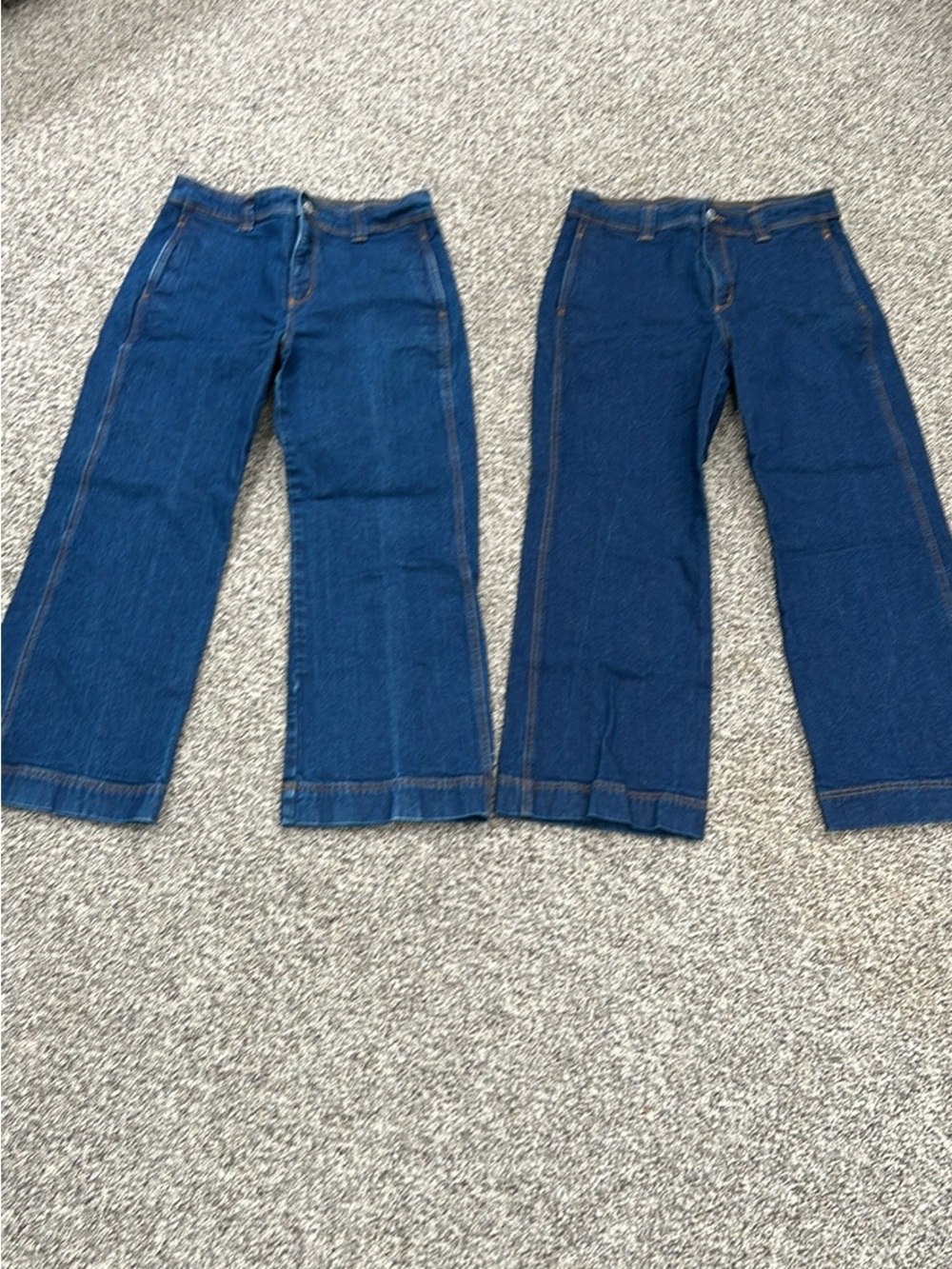 LOFT Wide-Leg Denim Jeans - Dark Blue